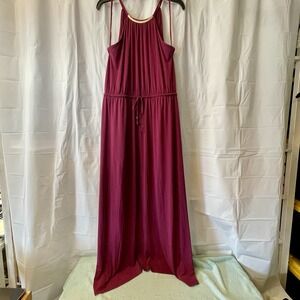 Lane Bryant Women Sz 14/16 Plus Sleeveless Halter Maxi Dress Vacation Curvy Chic
